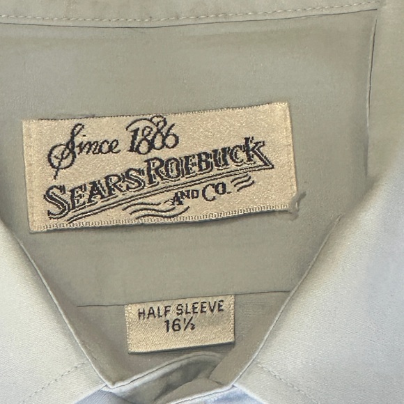Vintage Sears Roebuck Shirt - Light Blue - Casual Button Down Shirt - 16 1/2 - Picture 3 of 5